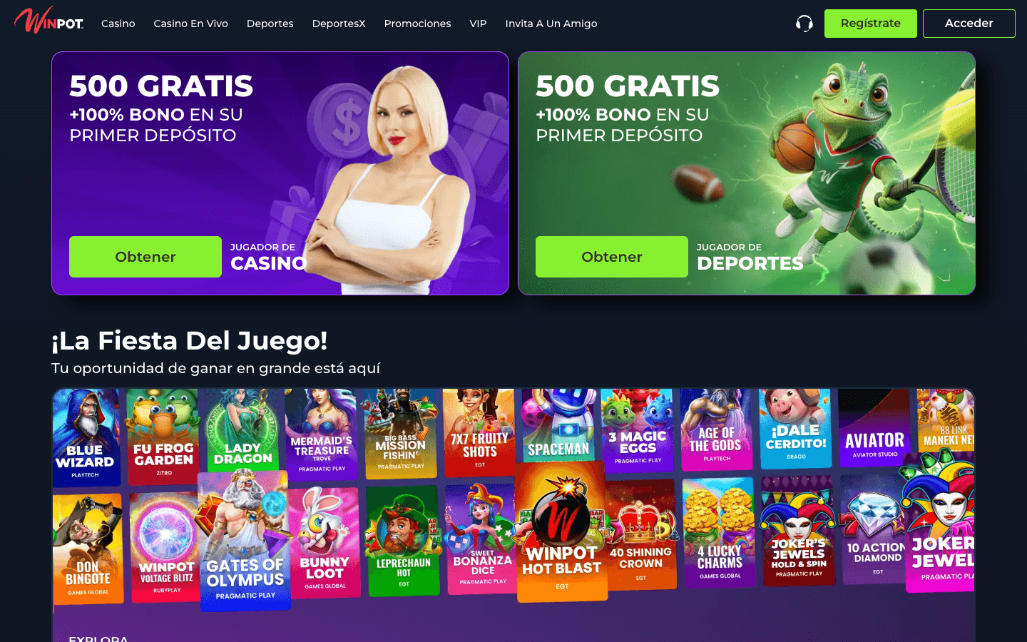 Wiztech × Winpot.mx website